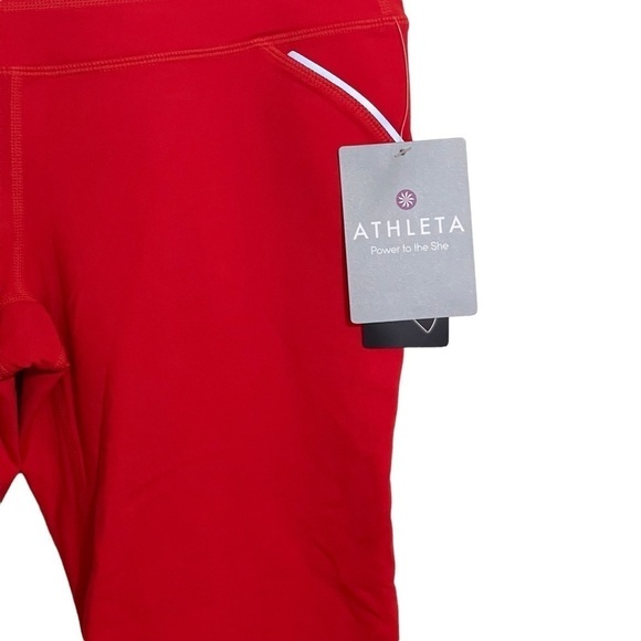 Athleta NWT Orange Relay Capri Leggings Size M - Picture 2 of 9